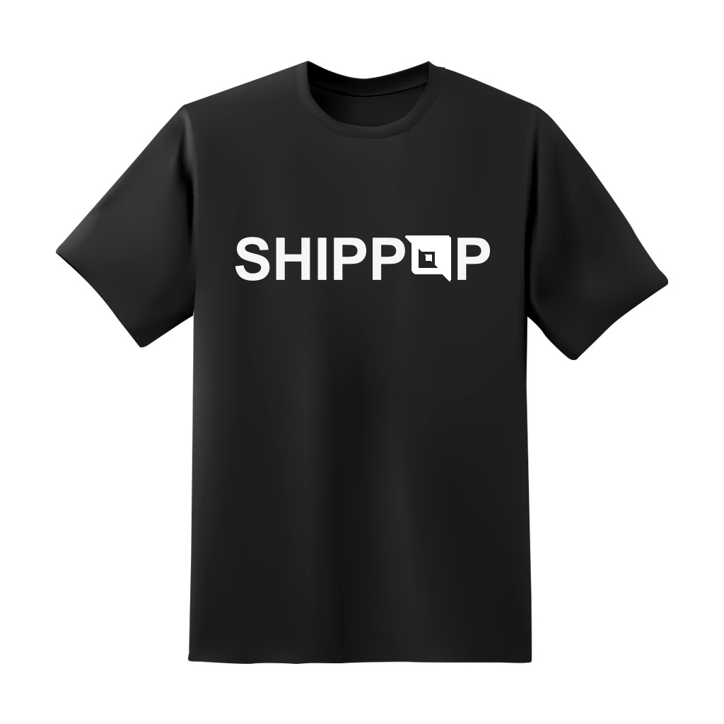 เสื้อ shippop คอกลม ไซส์ l (สีดำตัวอักษรสีขาว)